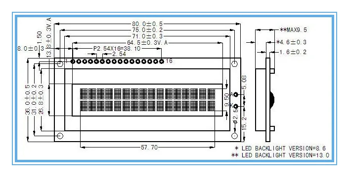 dot matrix အက္ခရာစဉ်ဂဏန်း LCD မျက်နှာပြင်
