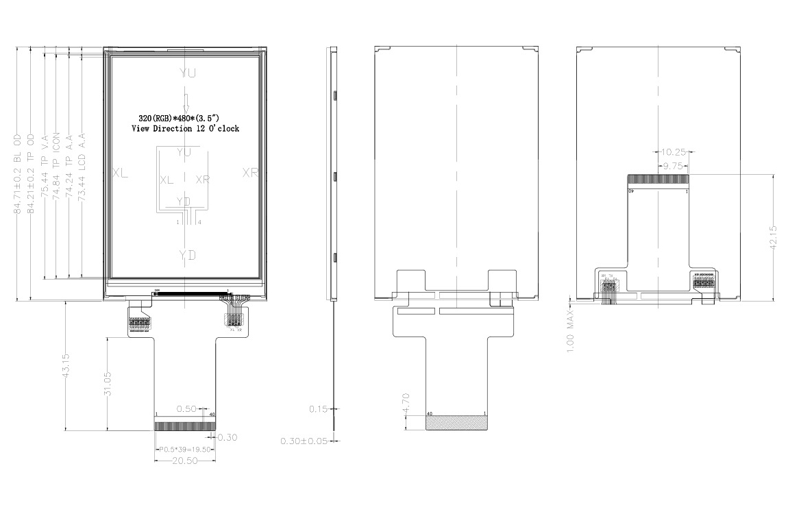 digital touch screen display