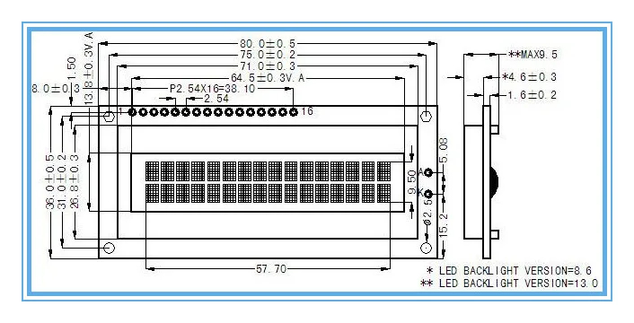 dot matrix alphanumeric lcd screen
