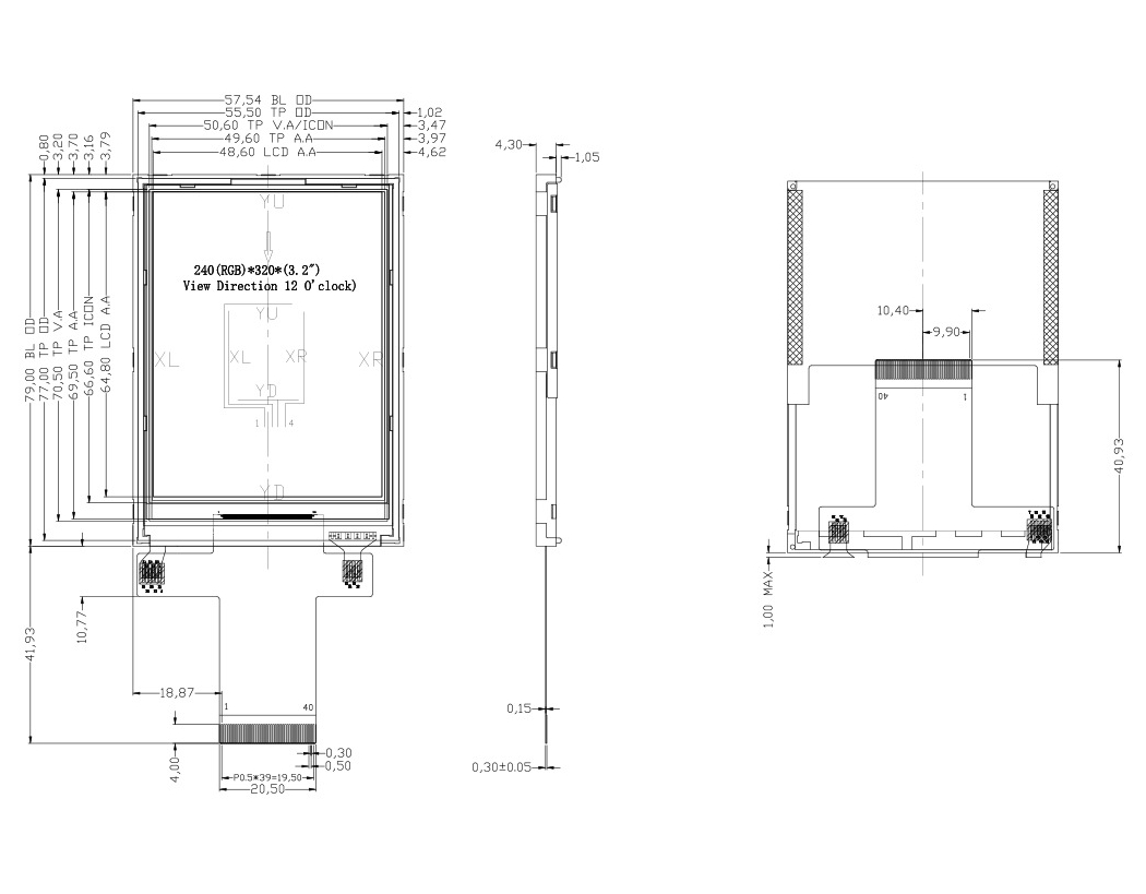 1 3.2 inch tft display