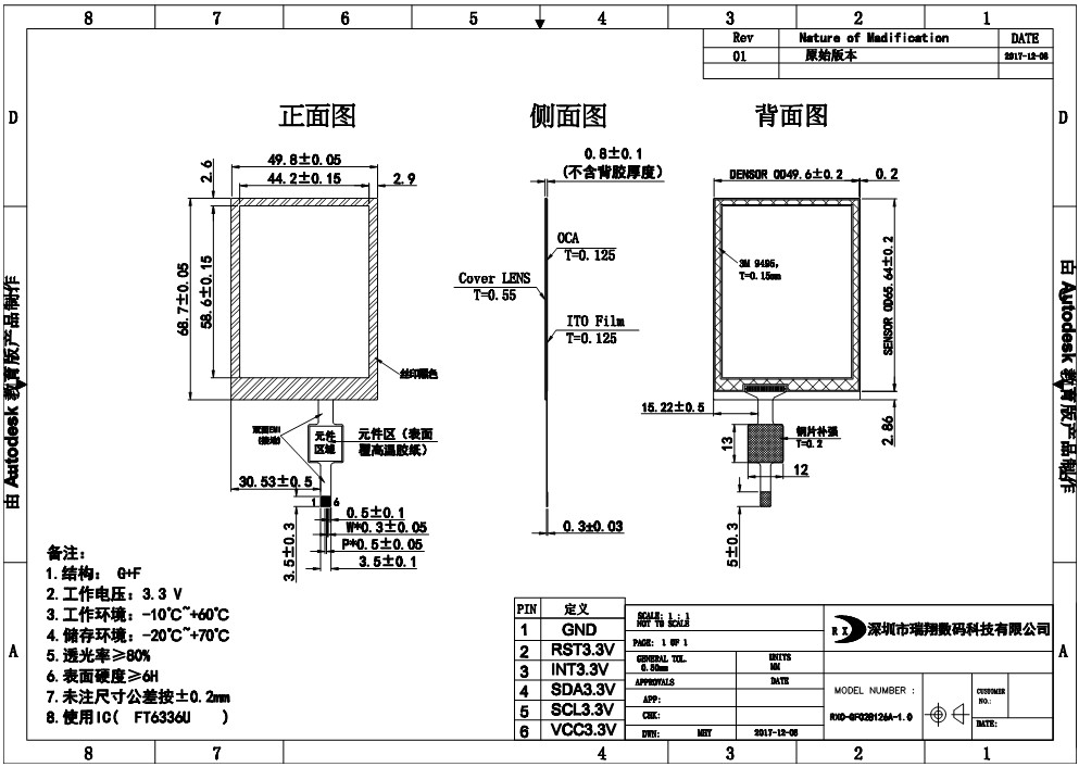 1 capacitive multi touch screen