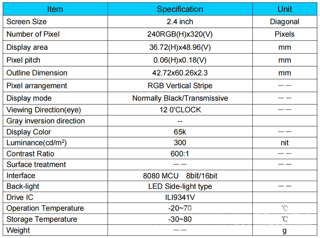 tft lcd touch screen display