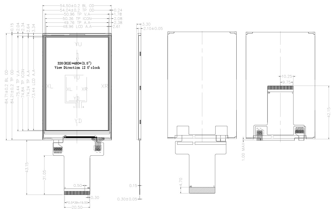 resistive touch screen display
