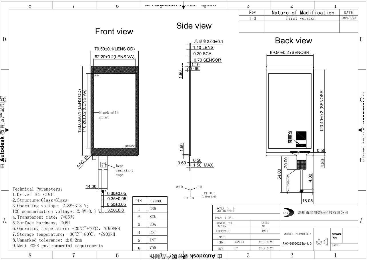 capacitive touch screen sensor
