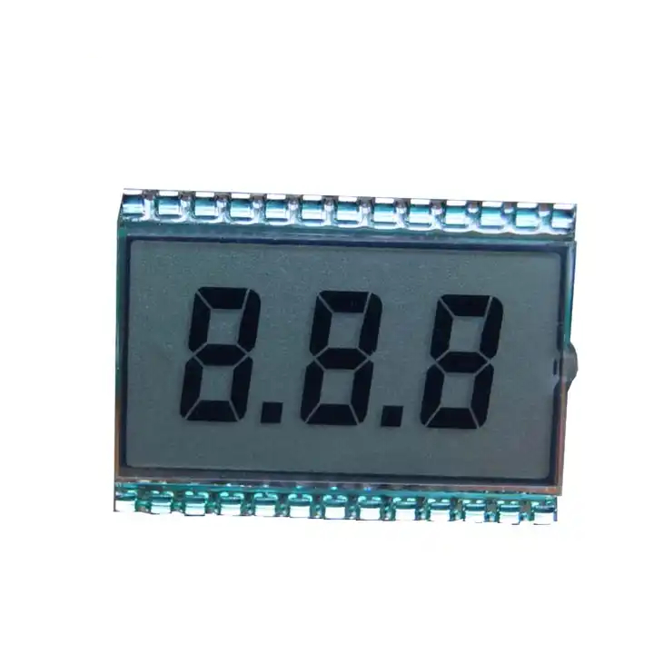 China 3 digits Small TN reflective panel Lcd with metal pin