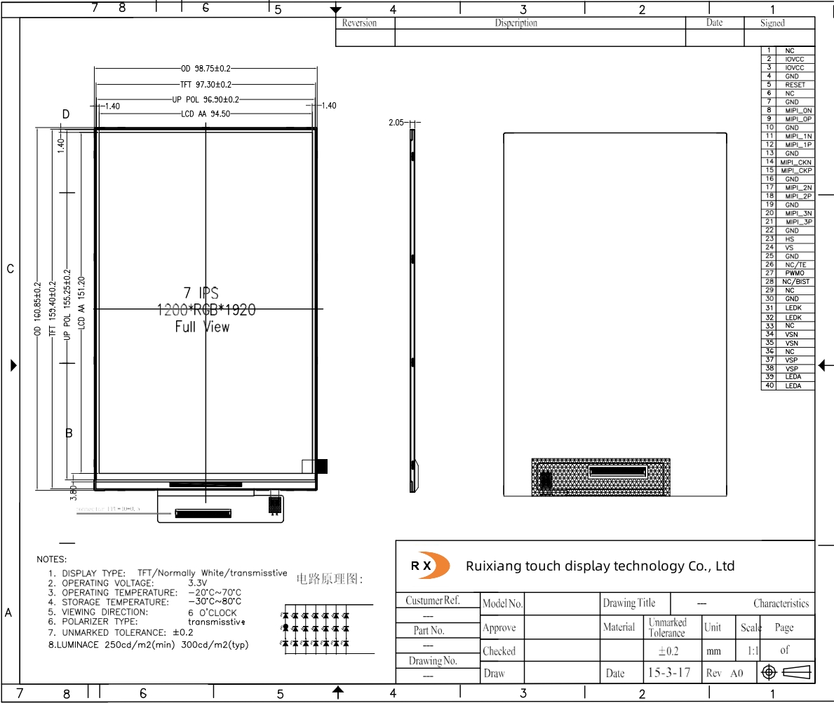 tft meter display