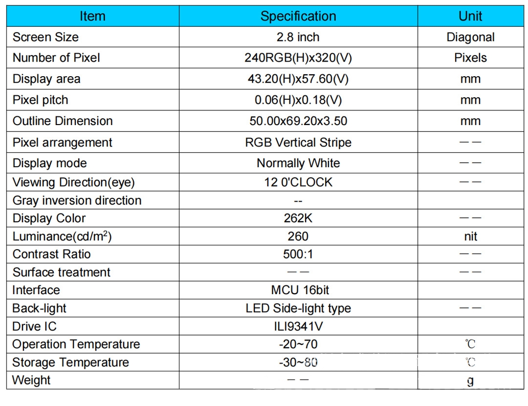 lcd display tft
